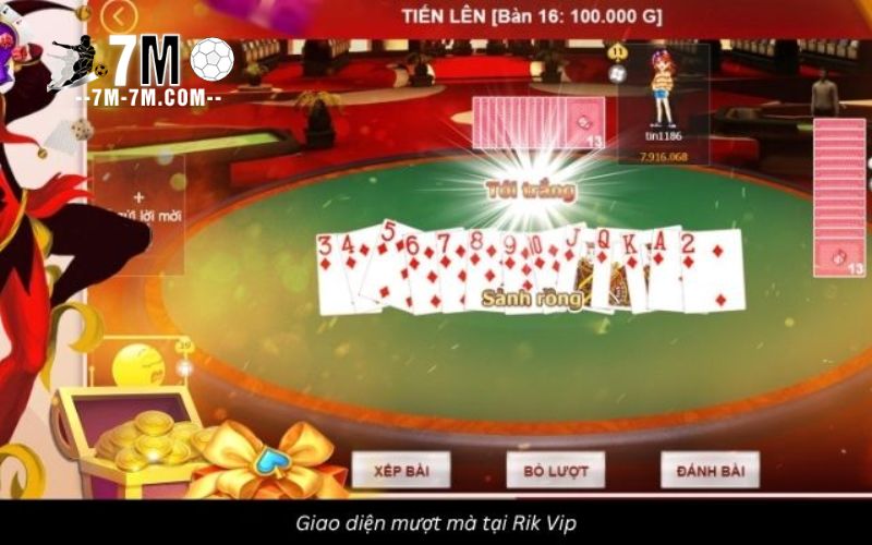 Giao diện Rik vip trực quan nâng cao trải nghiệm chơi